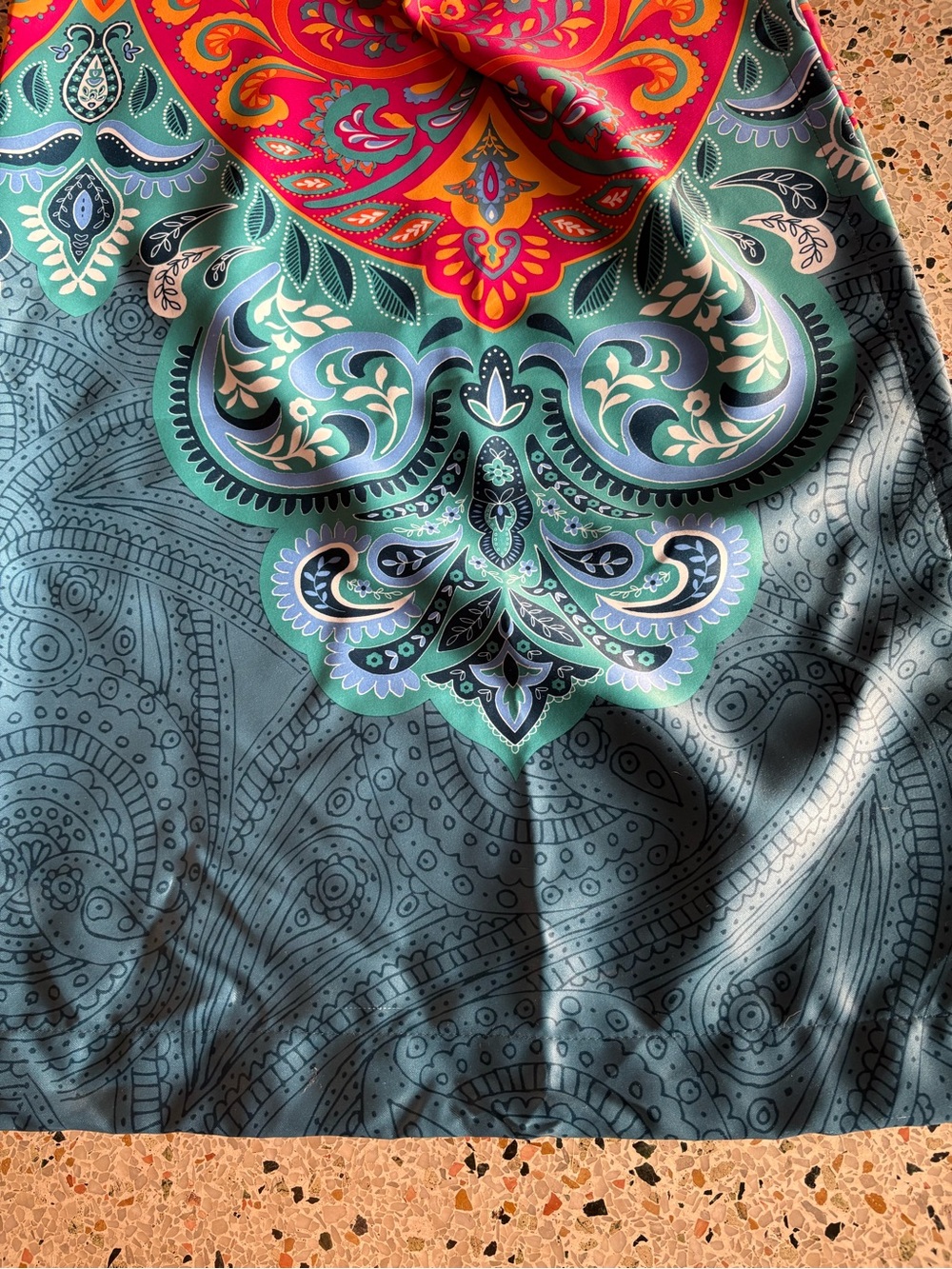BOHEMIAN Turquoise Colorful Print Room Darkening 4 pieces Curtain Drapes. Great - Picture 6 of 10